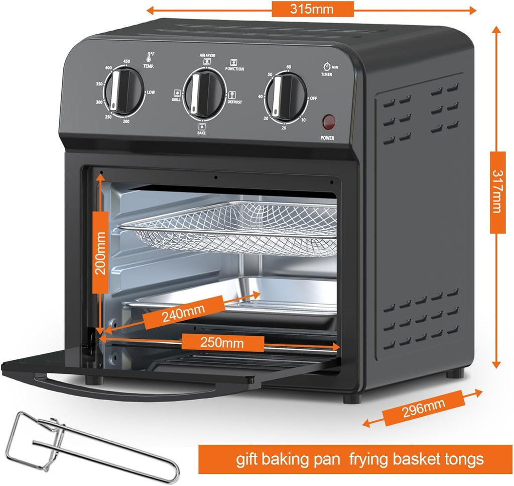 Family Size Air Fryer Toaster Oven Combo,360° Hot Air Circulation for Healthy Oil-Free Cooking, Multifunctional Convection Contertop Oven, Adjustable Time & Temp Control