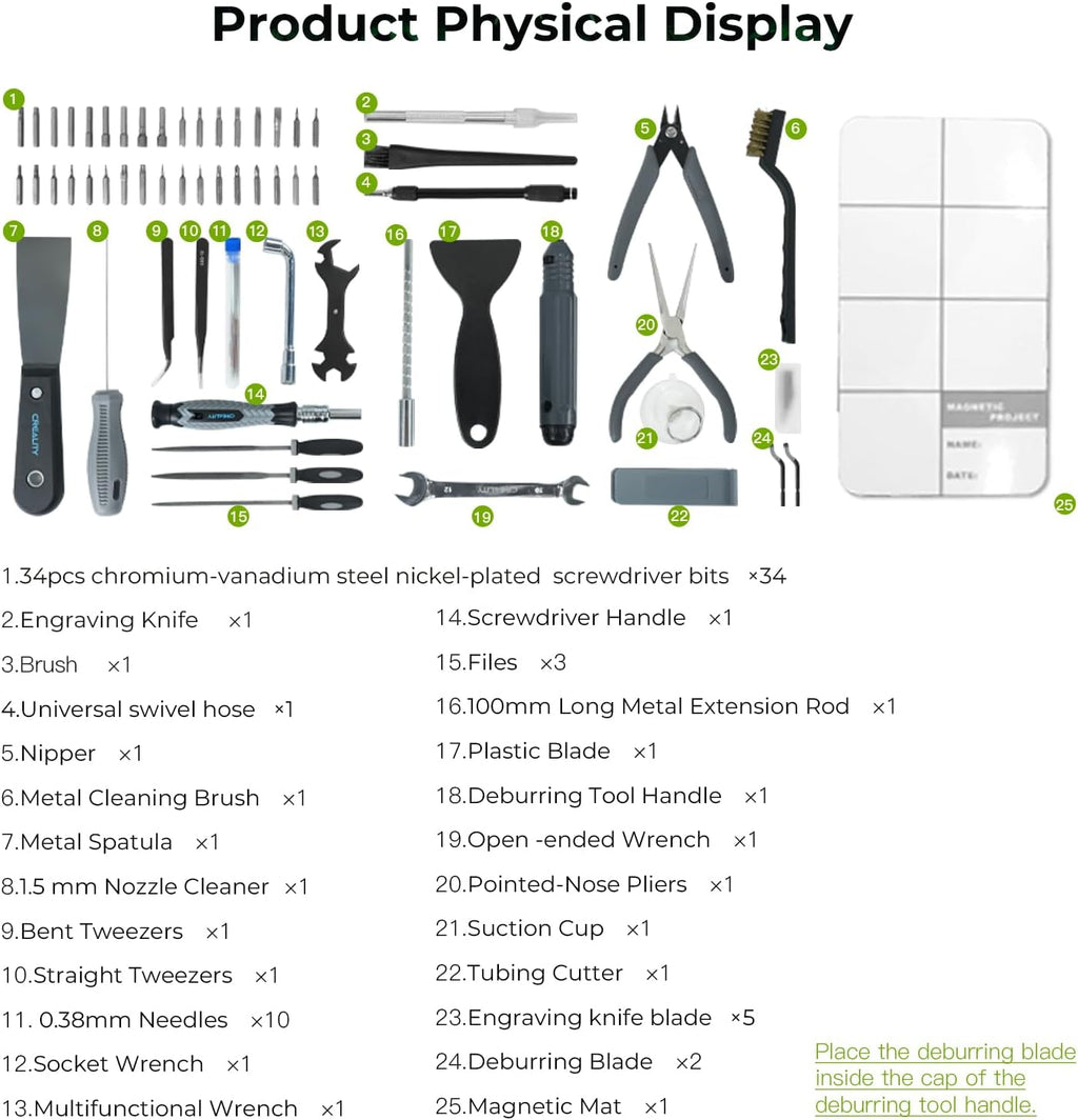 Creality Ender 3 V3 Plus 3D Printer Bundle with 74Pcs 3D Printing Tool Wrap Kit