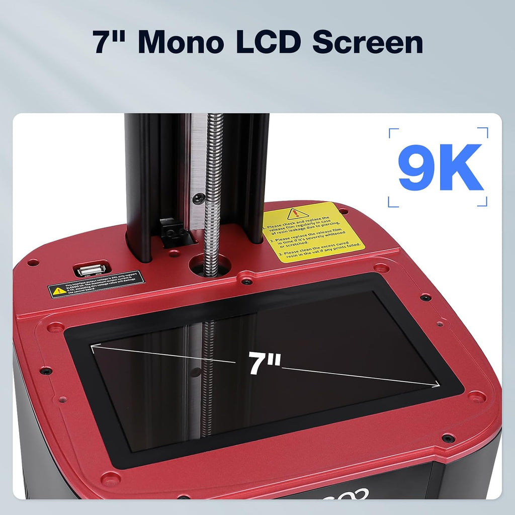 ELEGOO Mars 4 Resin 3D Printer with 7' 9K Monochrome LCD Screen COB UV Light Source and Screen Protector Printing Size 153.36mm*77.76mm*175mm