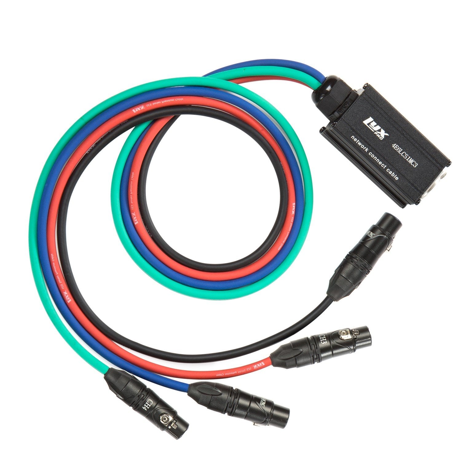 Lyxpro 4 Channel XLR Cable Snake AES and DMX Connect 4 channle XLR to 150' Single Ethercon Cat 6 Cable