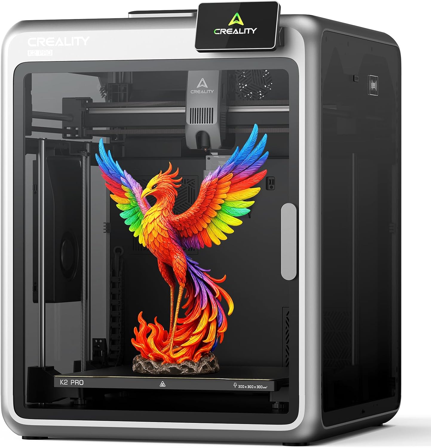 Creality K2 Pro (A) 3D Printer, Support Multicolor Printing Needs CFS, 600mm/s Max High-Speed, Dual AI Camera, Fully Assembled Auto Leveling, 300x300x300mm Large Print Volume, for Pros & Hobbyists