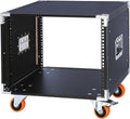 Movable AV Gear Rack 8U 19in Mobile Floor Standing Network Device Storage Cabinet Stand - Audio Stereo Studio DJ Equipment Rack Server IT Data Devices Storage Cabinet Enclosure with Castors