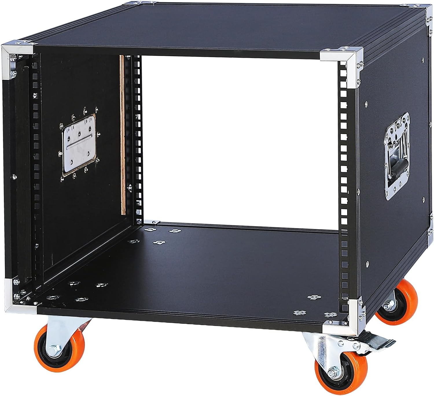 Movable AV Gear Rack 8U 19in Mobile Floor Standing Network Device Storage Cabinet Stand - Audio Stereo Studio DJ Equipment Rack Server IT Data Devices Storage Cabinet Enclosure with Castors