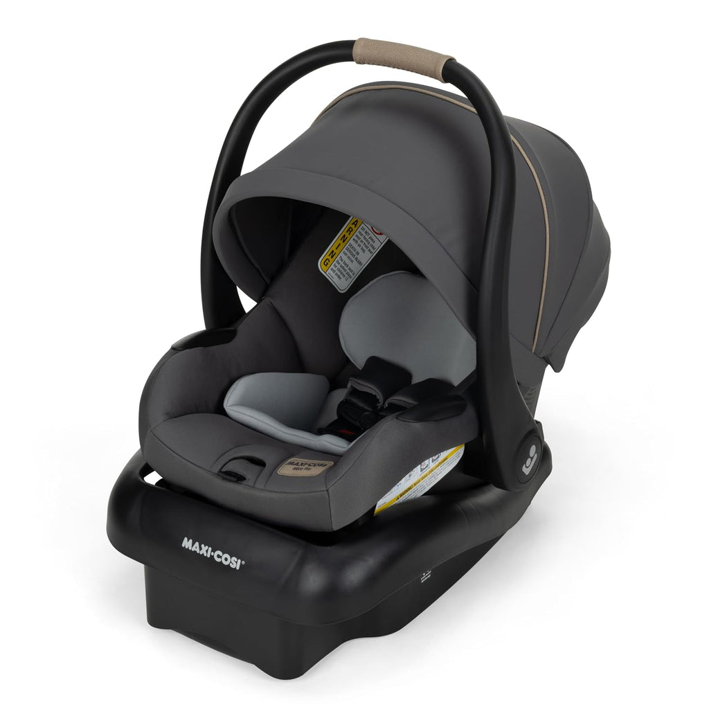 Maxi-Cosi Mico Pro Infant Car Seat, Baby Travel Seat with Adjustable Base, Stroller-Ready, Easy-Install Latch, Lightweight Design, Fits 4–30 lbs, Sea Salt