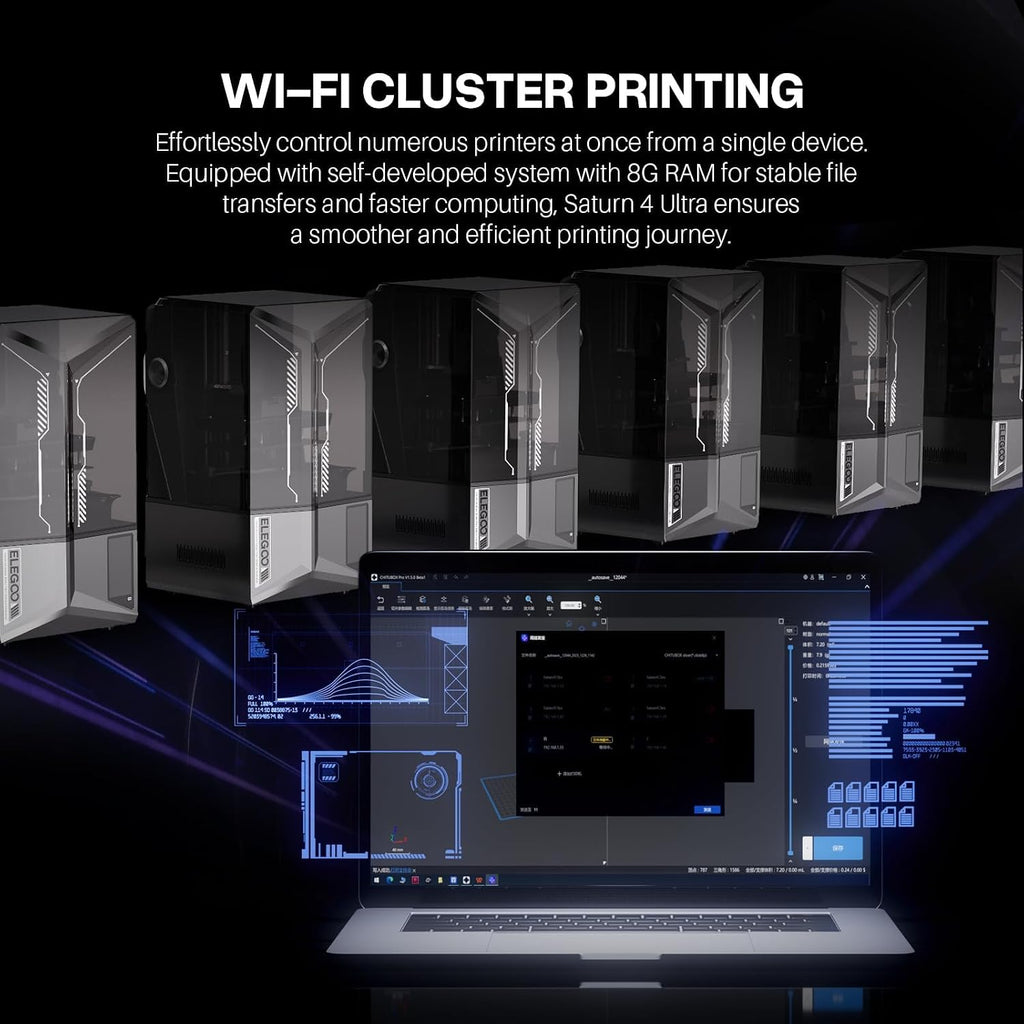 ELEGOO Saturn 4 Ultra 10'12K MSLA 3d Printer, Smart Resin Printer with AI Camera and Mechanical Sensor, 150mm/h Fast Printing, Auto-Leveling, WiFi Cluster Printing, Printing Size 8.62x4.84x8.66 Inches