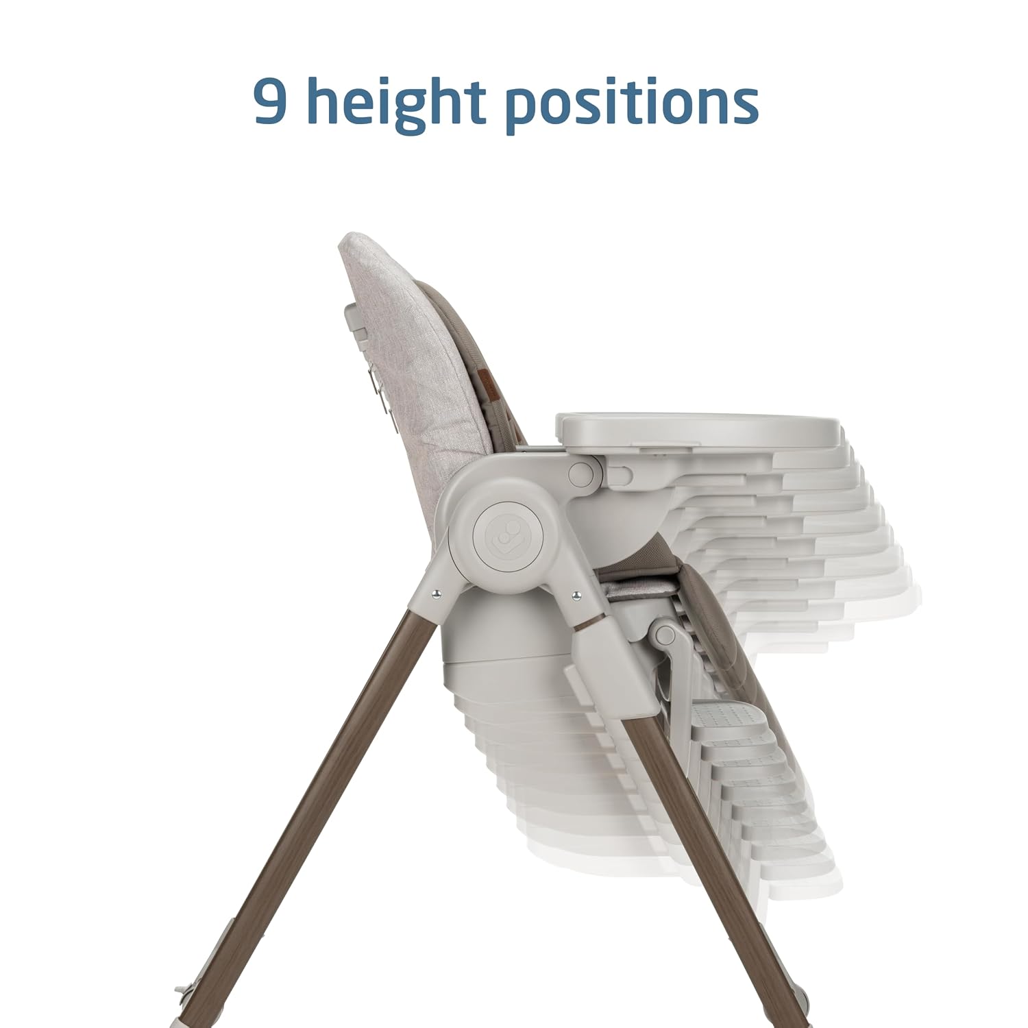 Maxi-Cosi Minla 6-in-1 High Chair for Babies & Toddlers, Portable Foldable Highchair, EcoCare Fabric, 9 Heights, 5 Reclines, 4 Tray Positions, Truffle