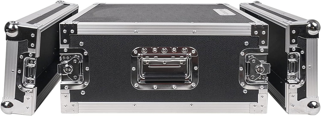 Sound Town 4U PA/DJ Rack/Road Case, 4-Space, with 21' Rackable Depth, Plywood, Metal Ball Corners, Pro Tour Grade Flight Case (STRC-4U)