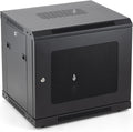 On-Stage RKD9000 9U Wall-Mount Knock-Down Rack (Enclosed Steel Cabinet for Rack-Mount Components, Portable, Mountable, Vented, Lockable Doors, Port Knockouts, Casters, Rubber Feet, Flat Packed, Black)
