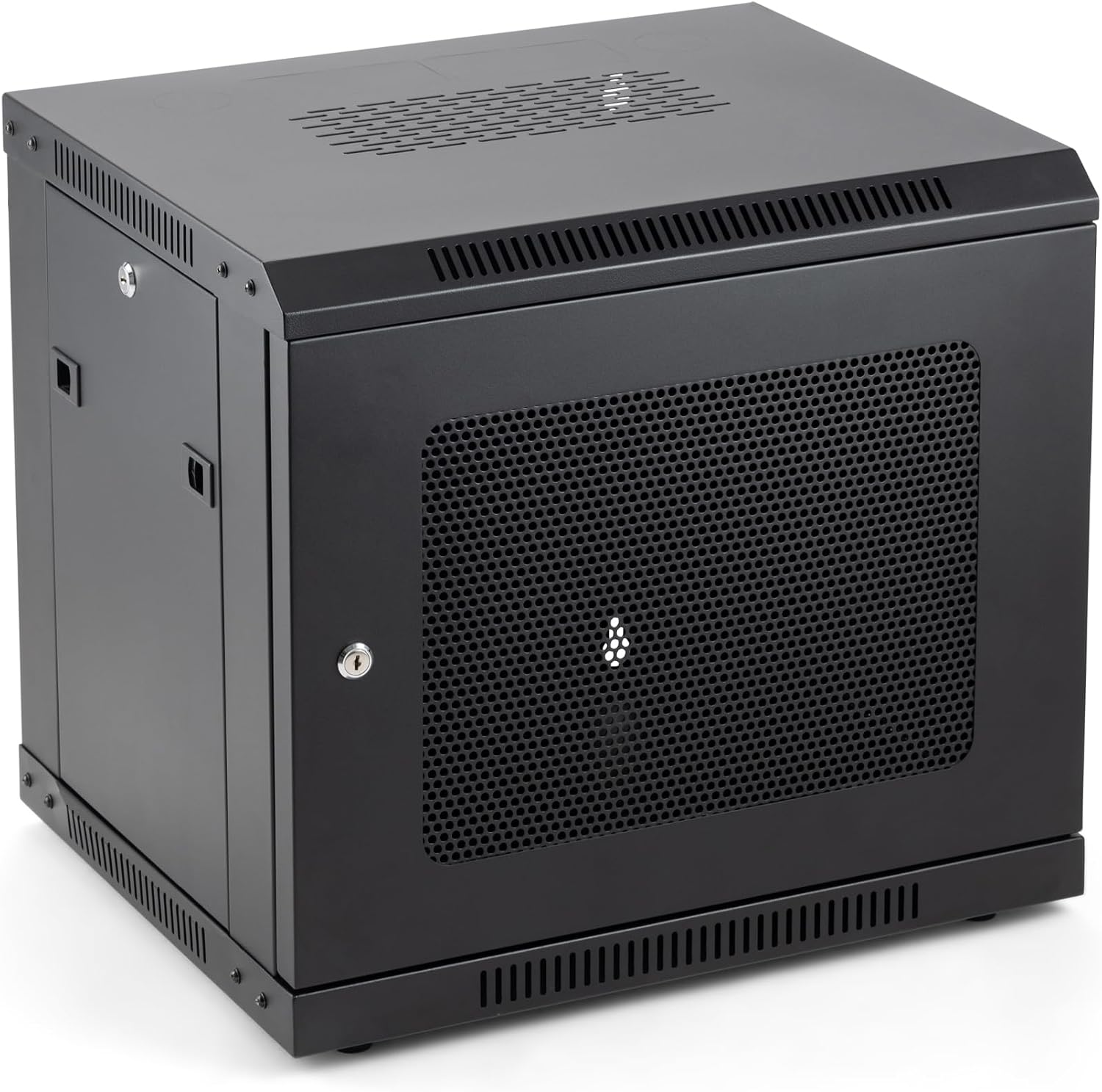 On-Stage RKD9000 9U Wall-Mount Knock-Down Rack (Enclosed Steel Cabinet for Rack-Mount Components, Portable, Mountable, Vented, Lockable Doors, Port Knockouts, Casters, Rubber Feet, Flat Packed, Black)
