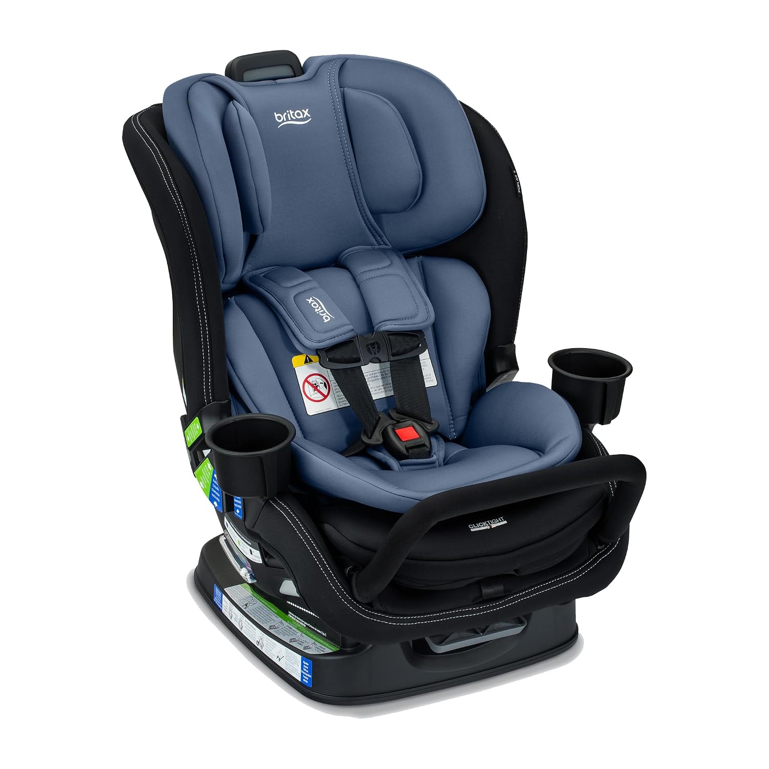 Britax Poplar S Convertible Car Seat, 2-in-1 Car Seat Extended Rear Facing, 17' Slim Car Seat Design with Fast & Easy ClickTight Installation, Anti-Rebound Bar & SafeWash Fabrics — Arctic Onyx