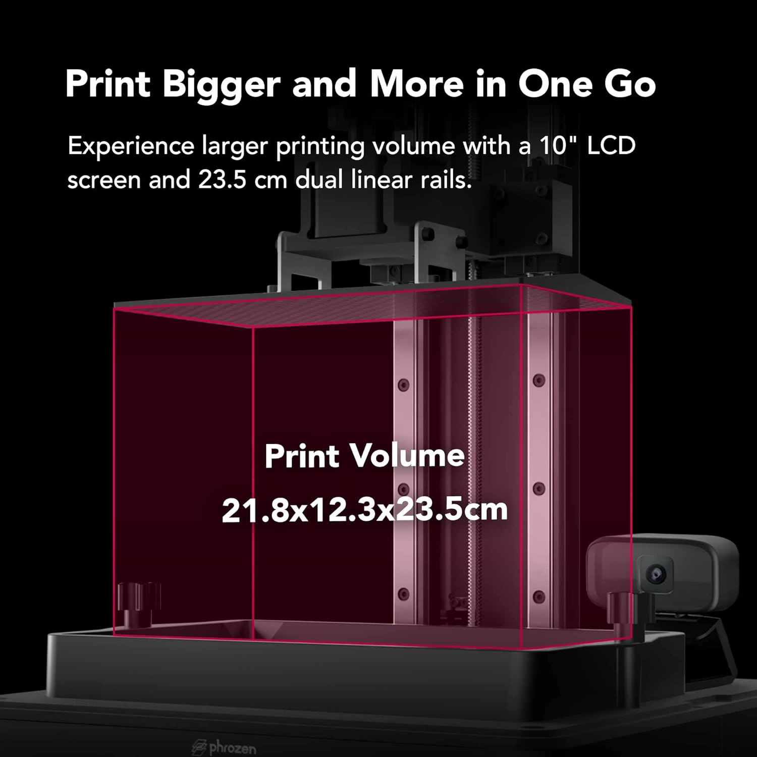 phrozen Sonic Mighty 8K LCD Resin 3D Printer, 10' Monochrome LCD, Tabletop 3D Resin Printer with 28µm XY Resolution, 8.6 * 4.8 * 9.3 Inch Printing Volume for Models, Miniatures and Action Figures