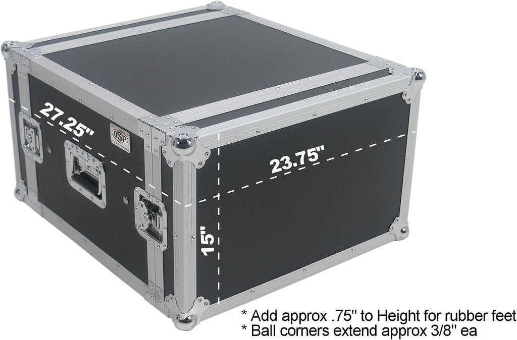 6 Space (6U) ATA Rack Amp Road Shock Mount Case (20' Deep)