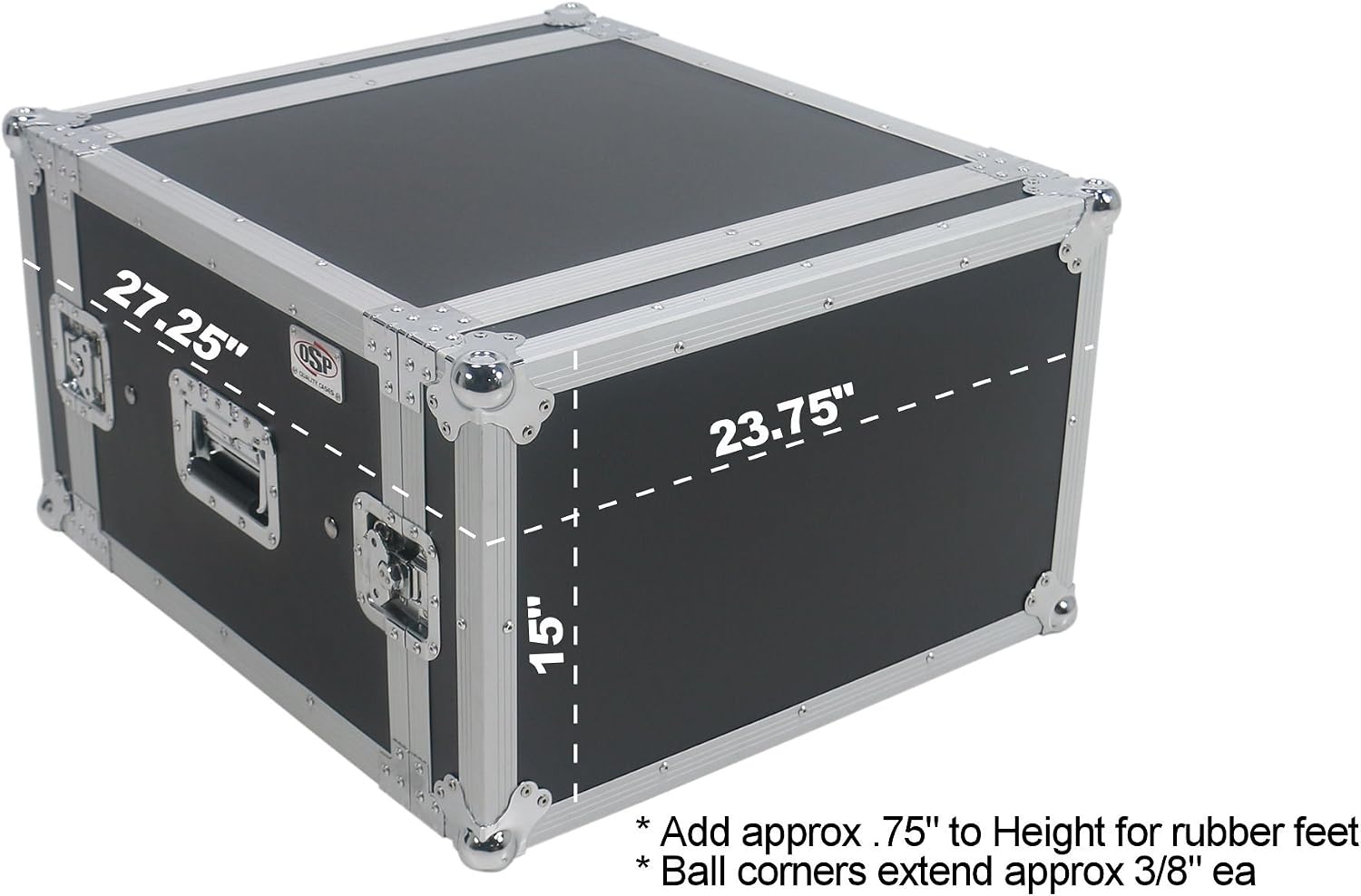 6 Space (6U) ATA Rack Amp Road Shock Mount Case (20' Deep)