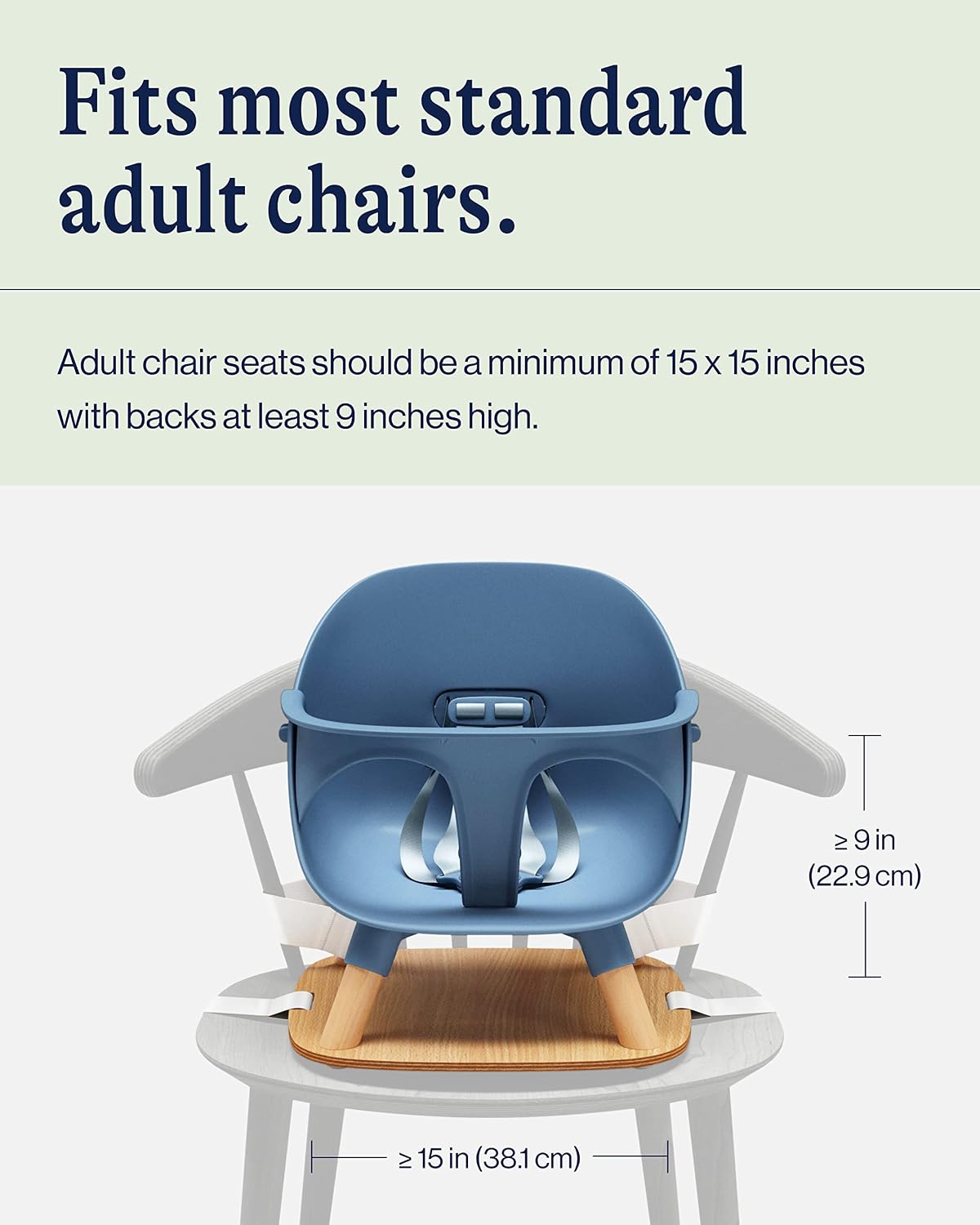 Lalo The Booster Seat for Babies & Toddlers, Children's Booster Seat, Easy to Clean Five-Point Safety Harness & Durable Non-Toxic Plastic Seat & Belly Bar - Blueberry