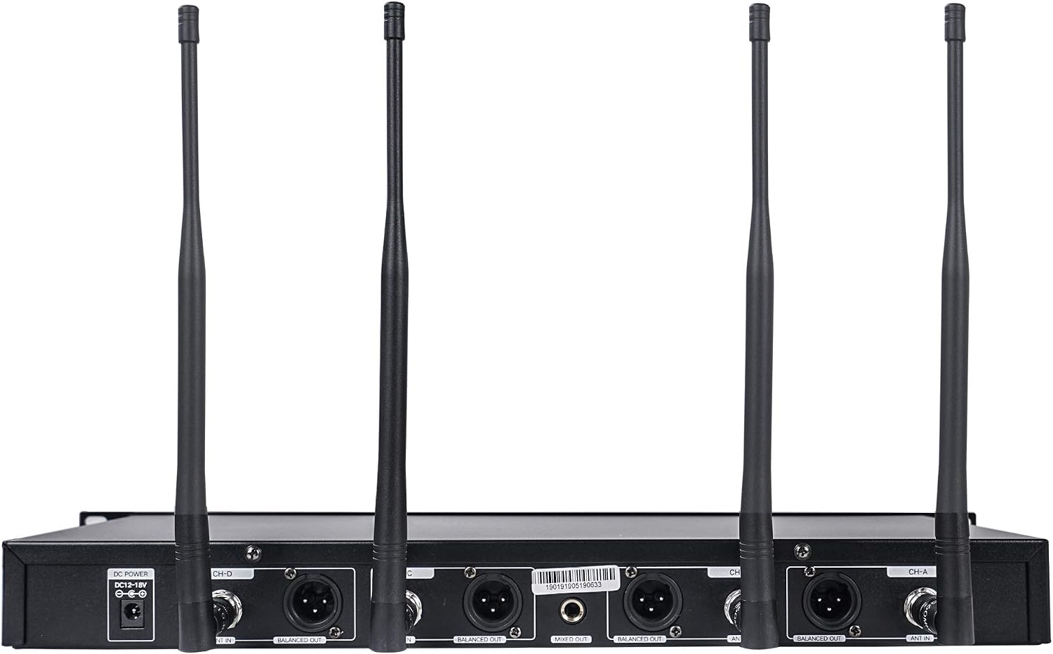 Sound Town 200 Channels Adjustable UHF Wireless Microphone System with Metal Receiver, 4 Handheld Mics and Auto Scan, for Church, School, Outdoor Wedding, Meeting, Party and Karaoke (NESO-SU4HH)