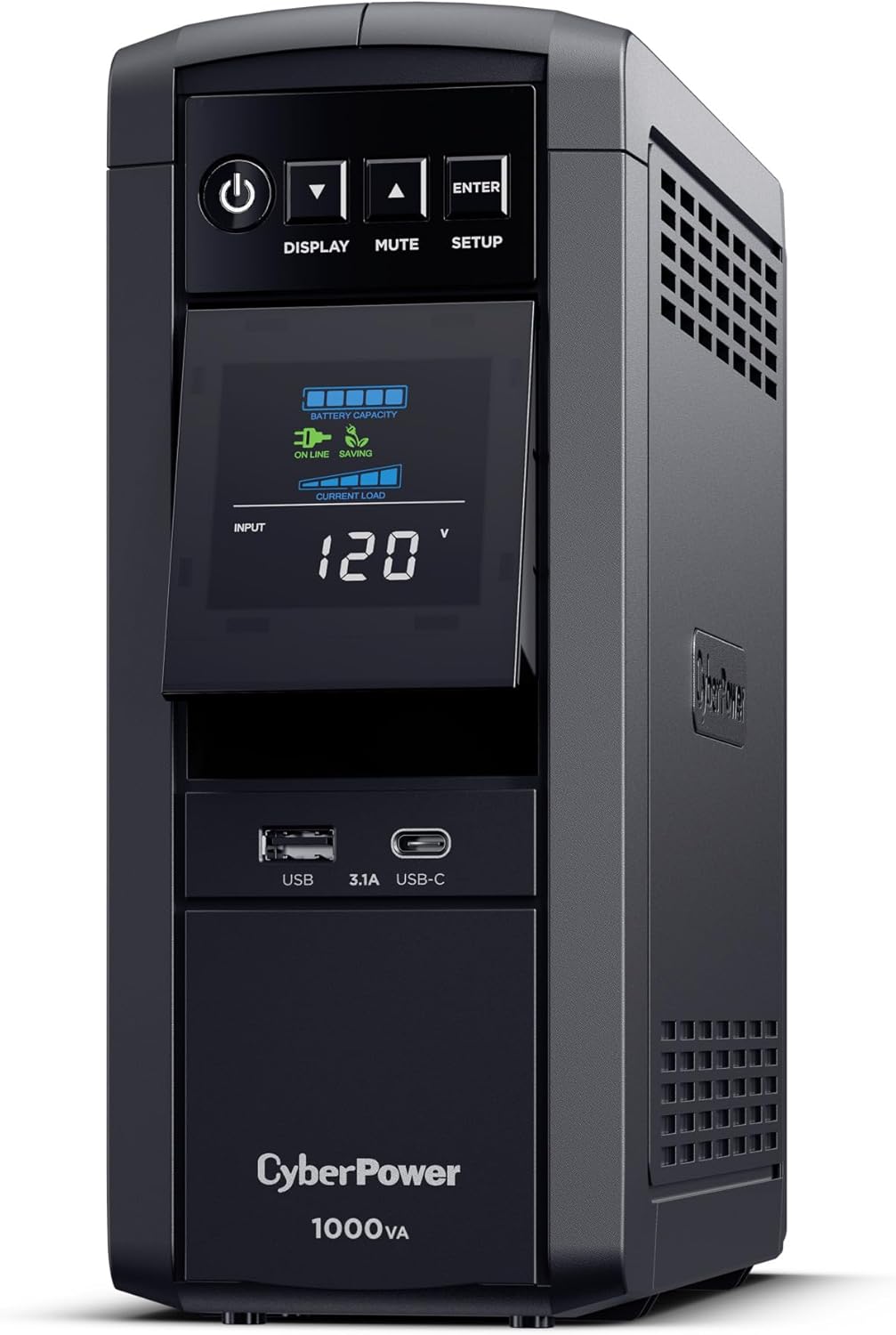 CyberPower CP1000PFCLCD PFC Sinewave UPS Battery Backup and Surge Protector, 1000VA/600W, 10 Outlets, AVR, Mini-Tower, UL Certified