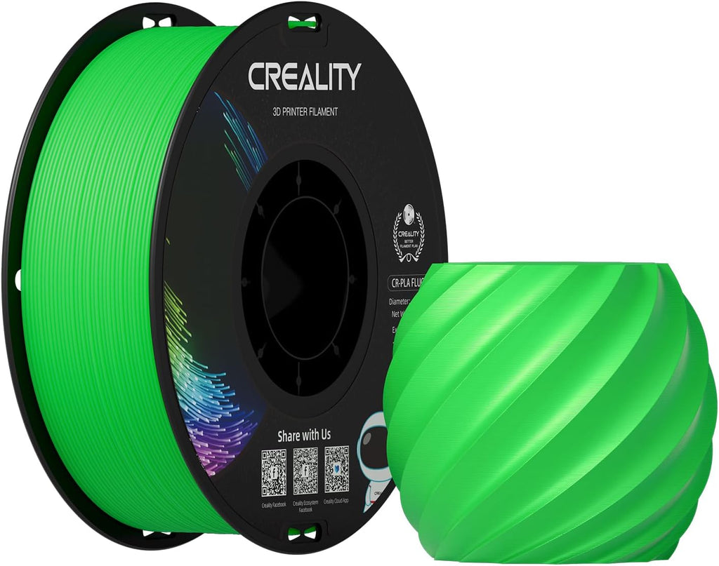 Creality PLA Filament 1.75mm Fluorescent Green, 3D Printer Filament 1kg (2.2lbs) Spool, High Toughness & Warp-Free, Dimensional Precision ±0.03mm, Printing Filament for All FDM 3D Printers