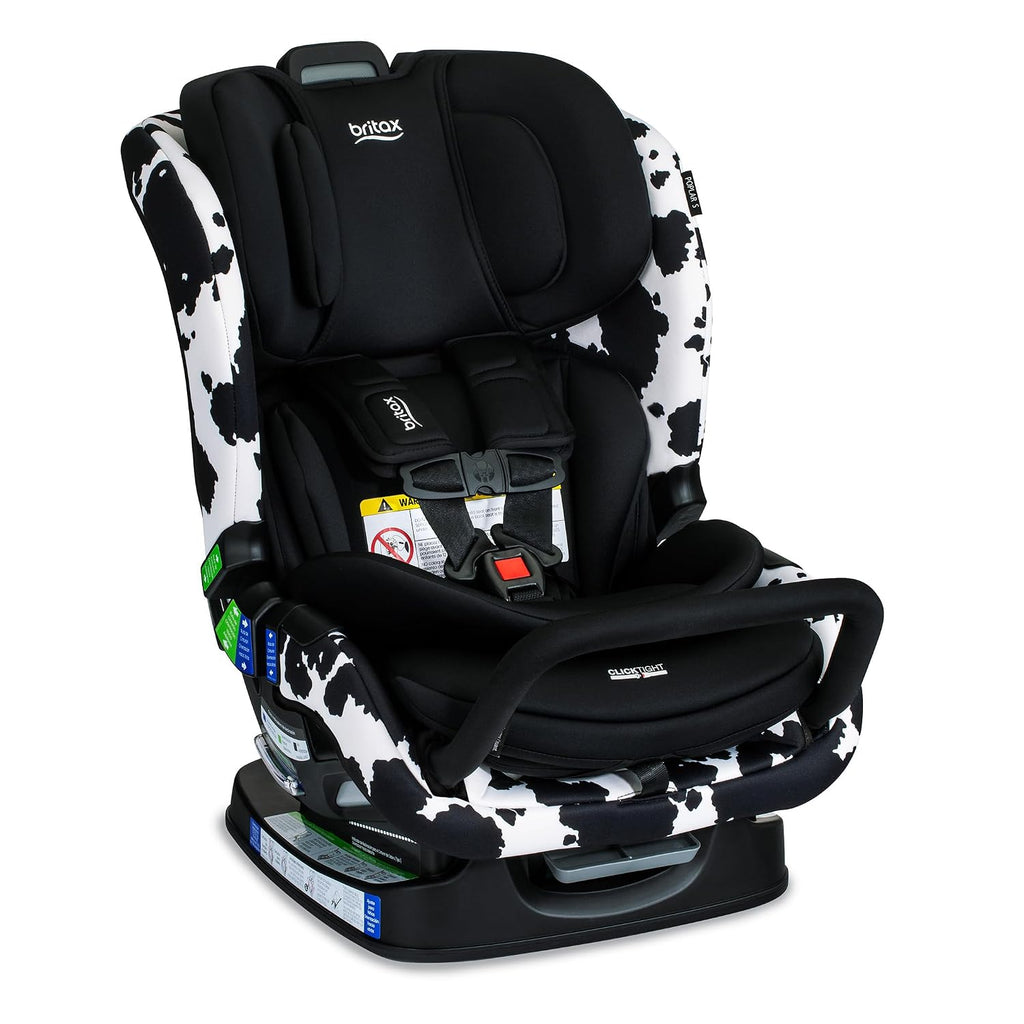 Britax Poplar S Convertible Car Seat, 2-in-1 Car Seat Extended Rear Facing, 17' Slim Car Seat Design with Fast & Easy ClickTight Installation, Anti-Rebound Bar & SafeWash Fabrics — Cowmooflage