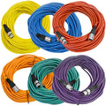 Seismic Audio - SAXLX-100-6 Pack of 100' Multiple Color XLR Male to XLR Female Microphone Cables - Balanced - 100 Foot Patch Cords