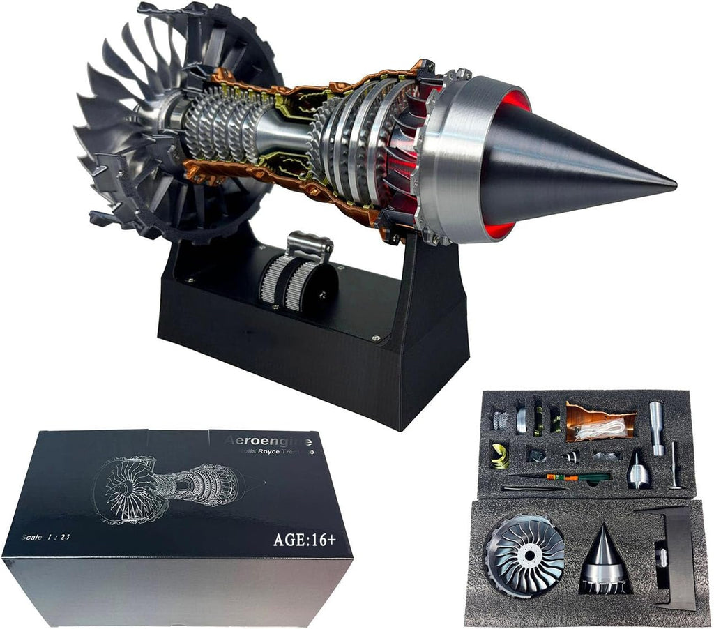 TR900 Turbofan Jet Engine Model-3D Printer Aircraft Engine Kit-1:20 Adjustable Speed Turbojet Engine Model-Mechanical Science Education Toy-Aviation Enthusiast Gift