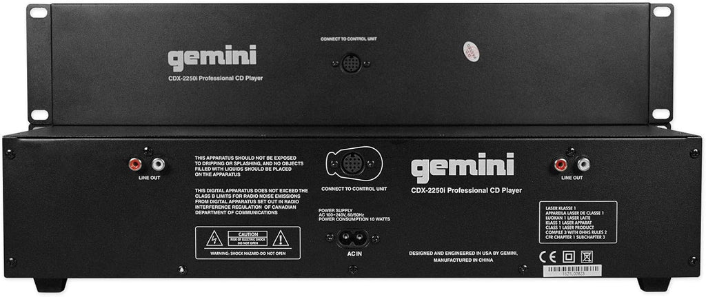 Audiosavings Bundle: CDX-2250i Pro DJ Dual Two Deck Rack Mount CD/MP3 Media Player w/USB Bundle with Rockville RDF9U 1U 15A Rack Mount DJ Pro Audio Power Supply Strip w/USB Charging (2 Items)