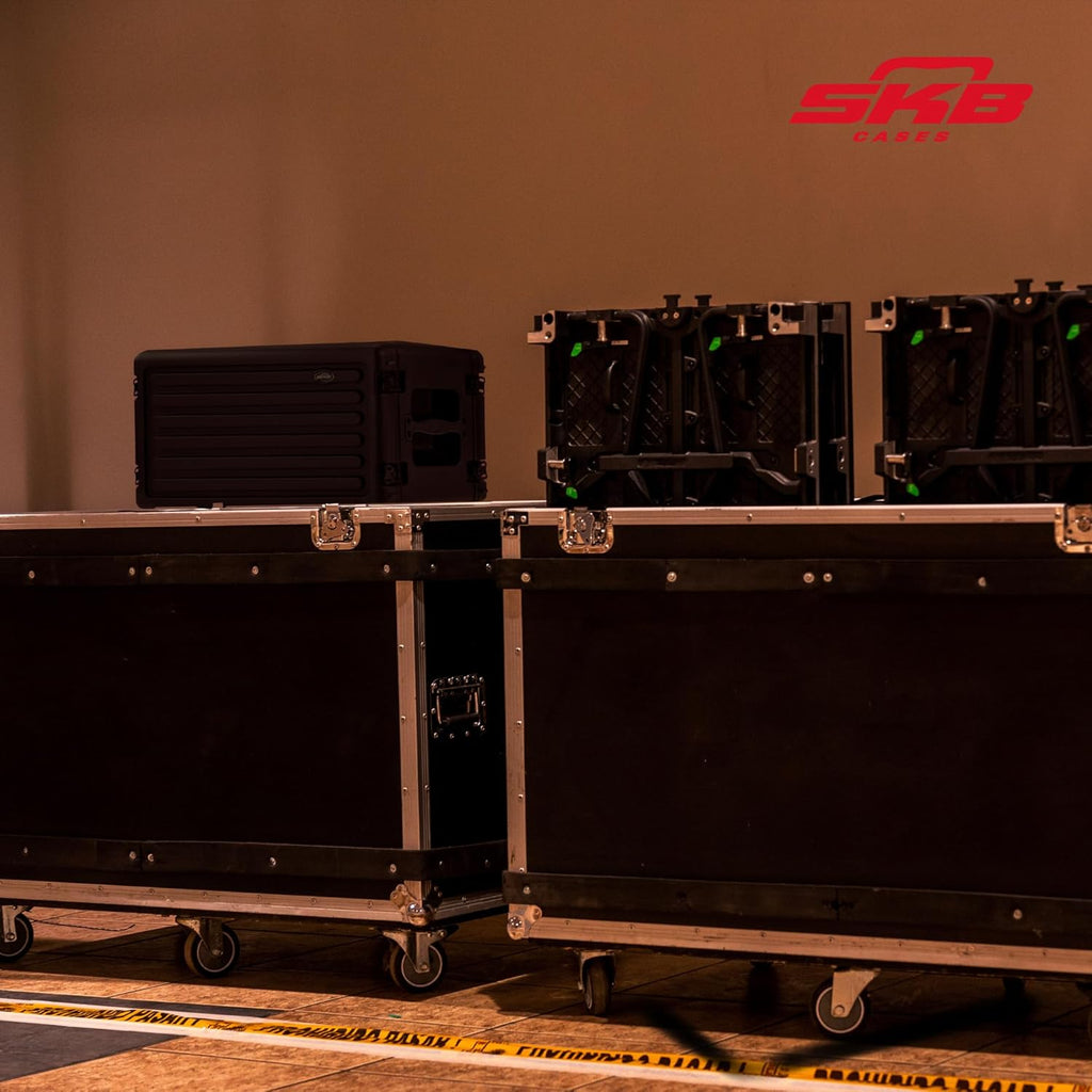 SKB 6U Shallow Roto Rack Case - Durable Polyethylene Gear Protector, Stackable, Waterproof with Twist Latches & Rubber Feet for Musicians, DJs, and A/V Equipment - Secure Transport & Storage Solution