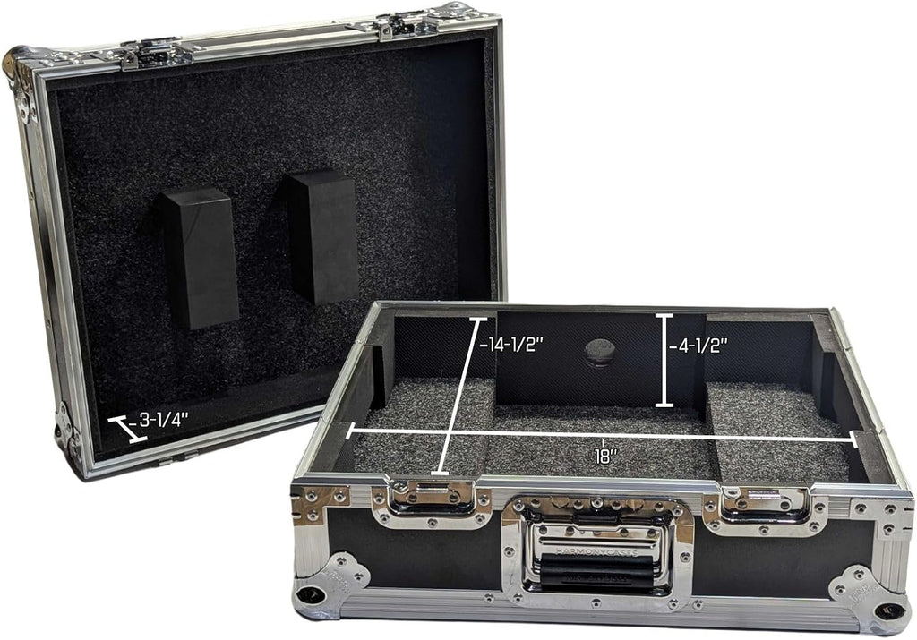 Harmony Audio Cases HCPLXCRSS12 Custom DJ Case Compatible with Pioneer DJ PLX-CRSS12 Digital-Analog Turntable with Foam-Lined Interior and Adjustable Foam Velcro Inserts - Black