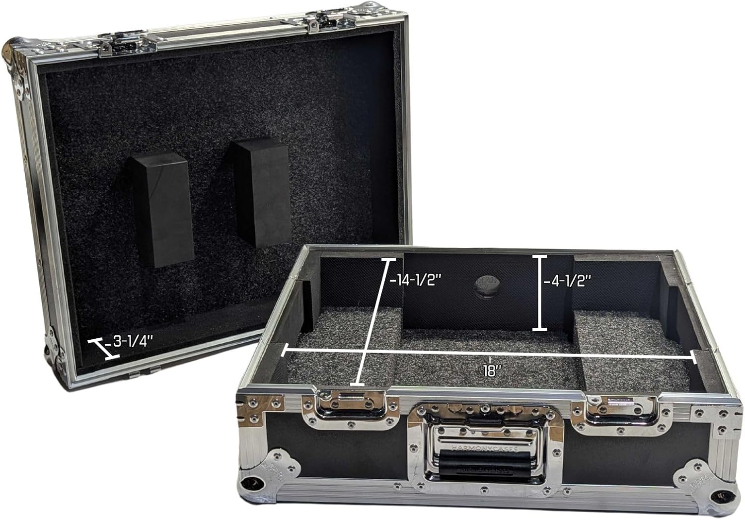 Harmony Audio Cases HCPLXCRSS12 Custom DJ Case Compatible with Pioneer DJ PLX-CRSS12 Digital-Analog Turntable with Foam-Lined Interior and Adjustable Foam Velcro Inserts - Black