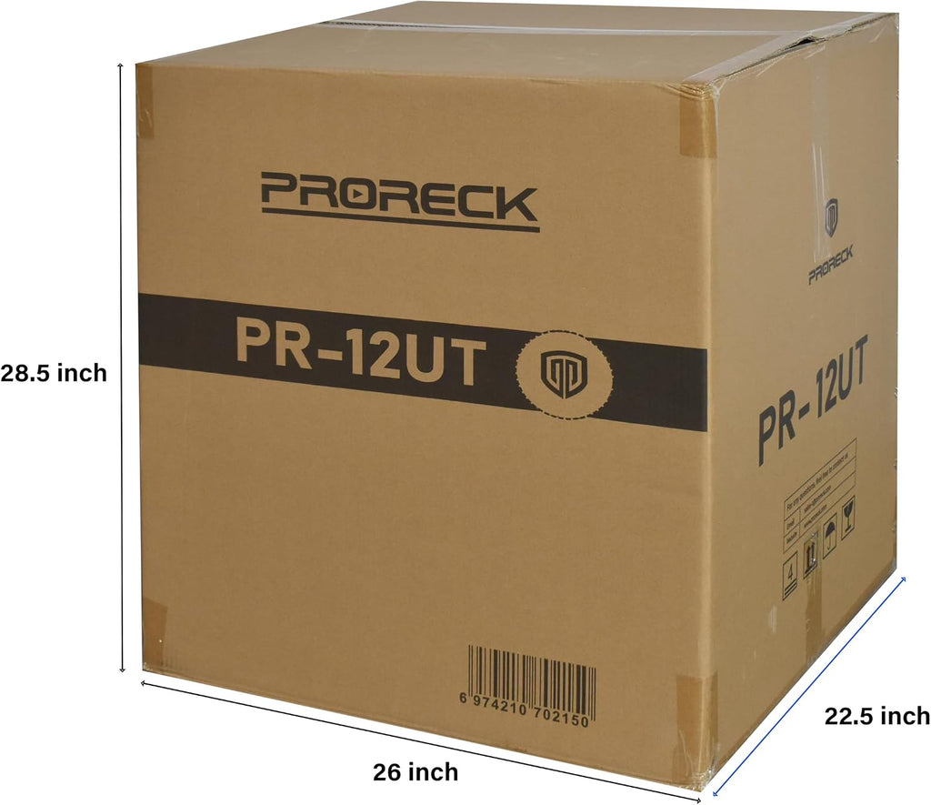 PRORECK 12U Rack/Road Case With Slant Mixer Top, One Side Table And Casters, 20'' Rackable Depth, Plywood, 12U Installation Size, Pro Stage Performance.