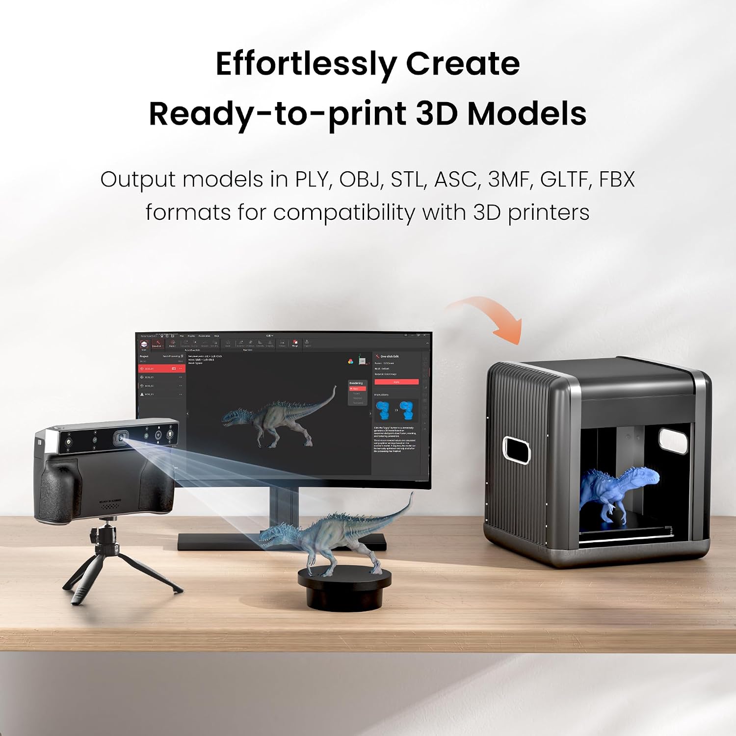 Revopoint MIRACO Pro Wireless 3D Scanner for 3D Printing, All-in-one Handheld 3D Printer Scanner, Up to 0.02 mm Precision, Full Color Scan Support for Small to Large Objects, 32GB RAM