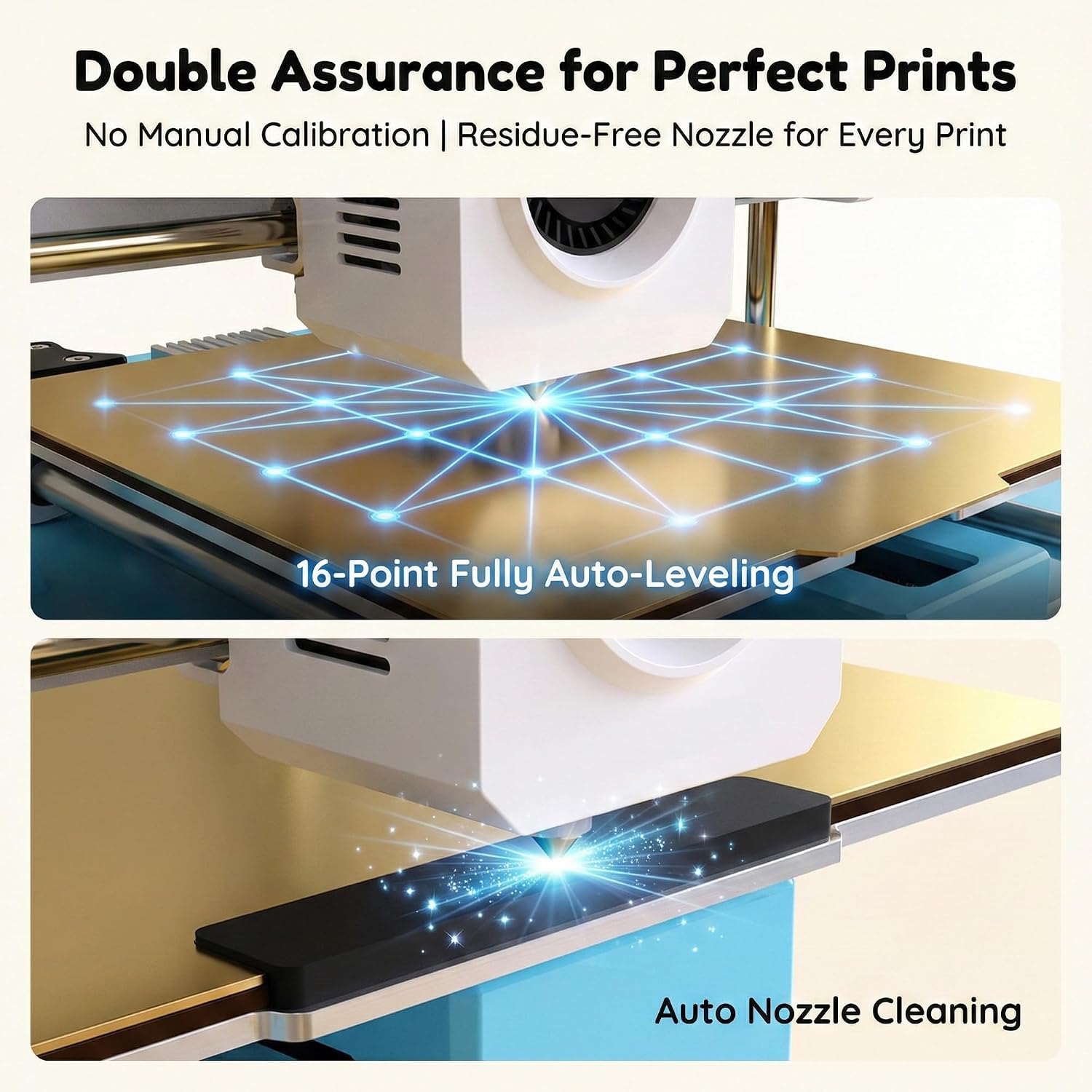 M1S Mini 3D Printer for Kids & Beginners, Perfect STEM Gift Wi-Fi App Control, Smart Auto Leveling, Precise & High Speed Printing, Direct Drive Extruder, Compatible with PLA/TPU Filament