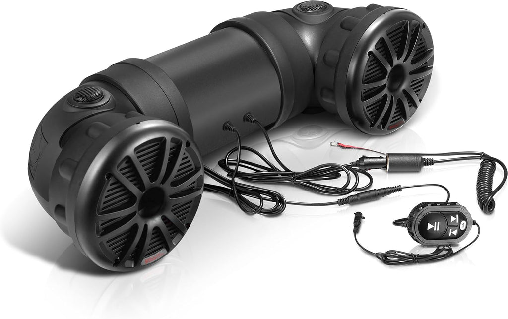 BOSS Audio Systems ATV25B ATV UTV Sound System - 6.5 Inch Speakers, 1.5 Inch Tweeters, Full Range, IPX5 Weatherproof, Bluetooth Remote, Built-in Amplifier, Golf Cart Compatible