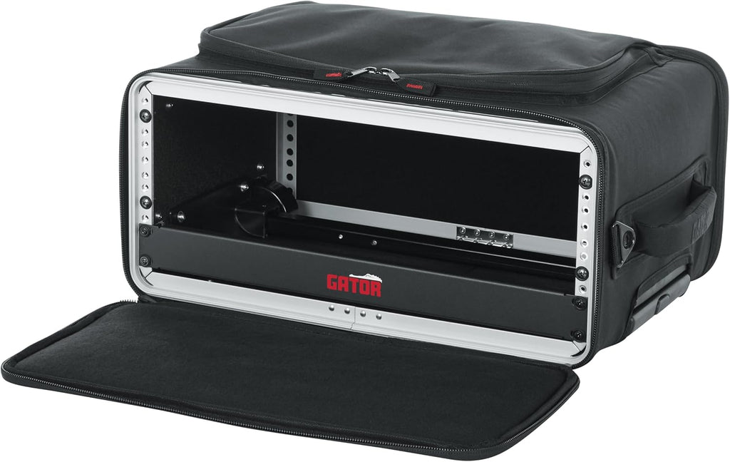 Gator Cases Lightweight Rack Bag with Removable Shoulder Strap, Pull handle, and Wheels, 3U Rack - 12.5' Rackable Depth (GR-RACKBAG-3UW)