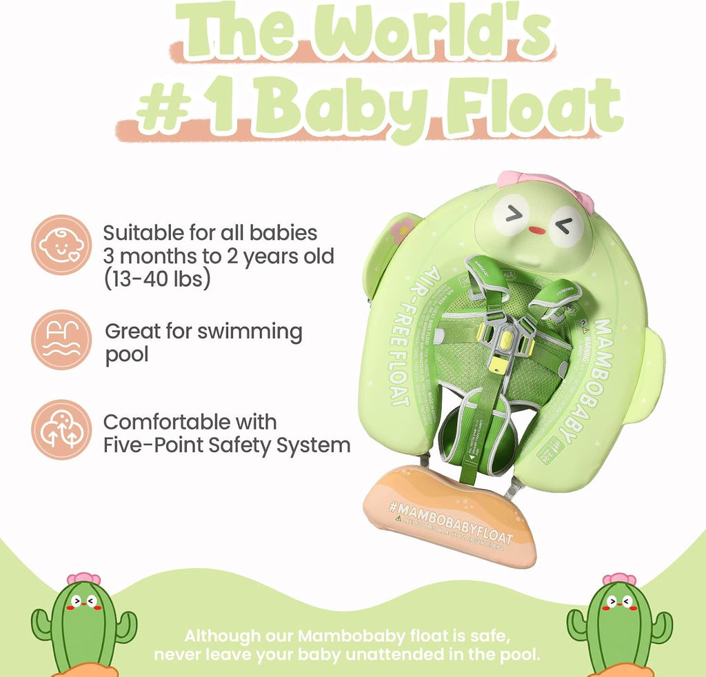 Mambobaby Float Deluxe Baby Pool Float: Safe & Comfortable Swim Trainer for Infants & Toddlers, Non-Inflatable Design, UV Protection Canopy, Fun Water Experience for Ages 3-24 Months
