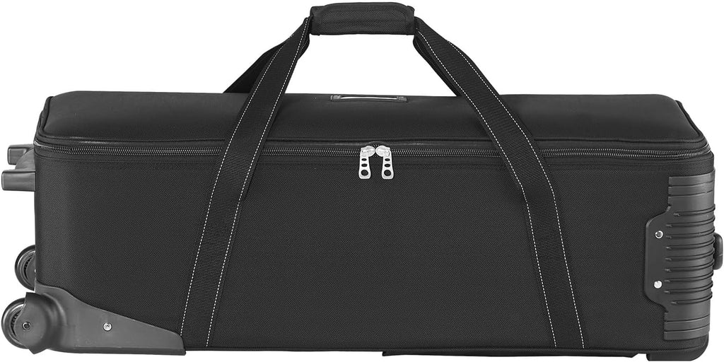 VEVOR Studio Equipment Trolley Case, 35.83 x 11.81 x 14 in / 91 x 30 x 35.5 cm, Rolling Camera Bag, Carrying Bag with Wheels Straps Padded Compartment Handle, for Light Stands, Tripods, Telescopes