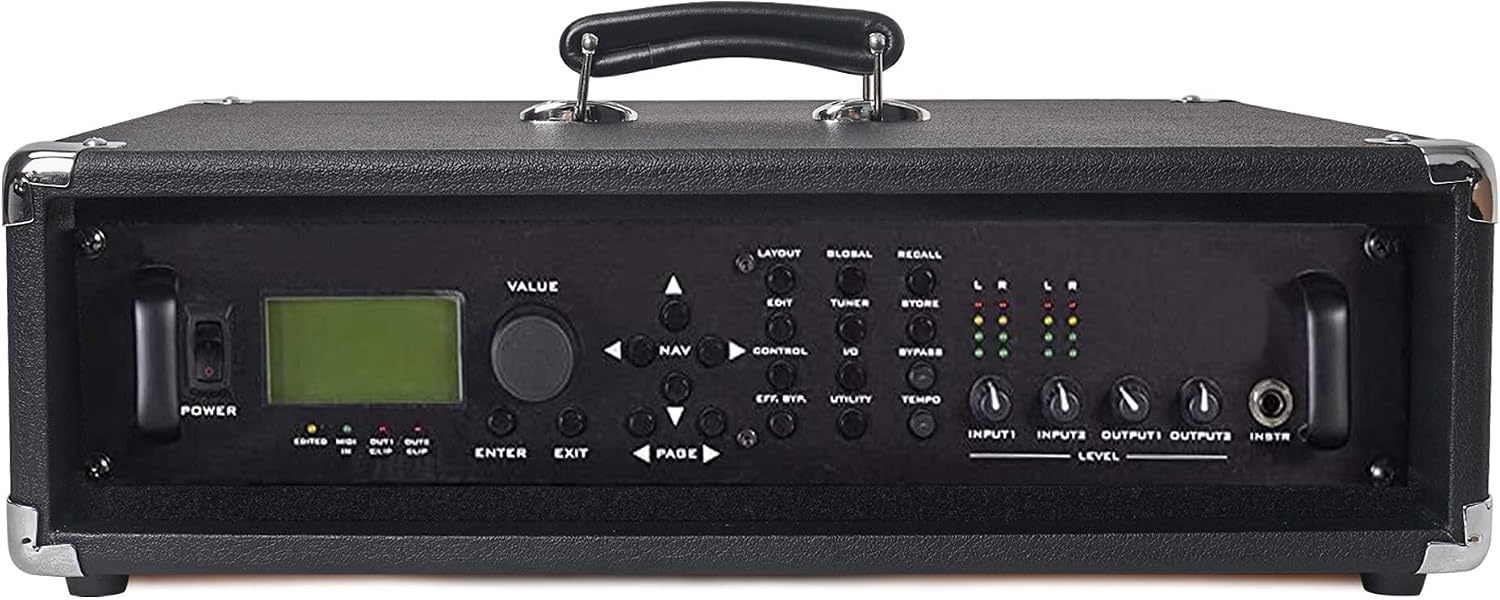 Sound Town Vintage 2U Amp Rack Case, 12.5' Depth with Rubber Feet, Dust Cover, Kickstand, Black (STVRC-2BK)