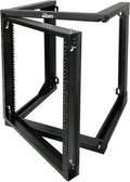 Tecmojo 12U Wall Mount Server Rack, Open Frame Network Rack for 19' Computer/AV/Data/IT/Media Equipment, 18' Depth, 16' Apart Mounting Holes, Swing Gate, Square and Tapped Holes