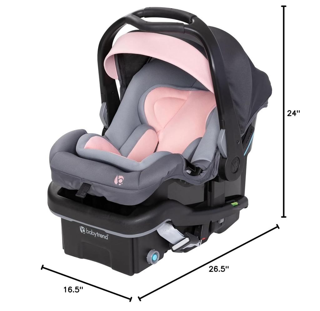 Baby Trend Secure-Lift Infant Car Seat, Madrid Pink – Compact Lightweight Carrier, Infant Comfort Cushioning, Adjustable Harness Fit