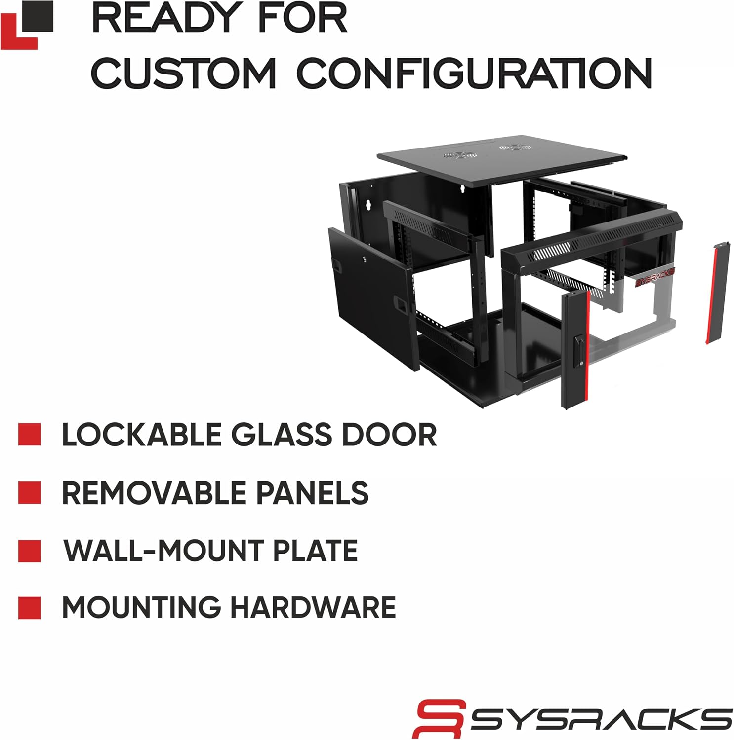 6U Wall Mount Home Lab Server Rack – 19' Locking Network Cabinet, 18' Deep Empty Rack Enclosure for Routers, NAS, Switches and Home Network Equipment