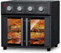 PlumChef 26L Large capacity French Double-Door Air Fryer Convection Toaster Oven,1700W, 7 Preset Menus, 7-in-1 Multi-Function for Bake, Roast, Grill, Toast, Dehydrate& Defrost,Stainless Steel,Black