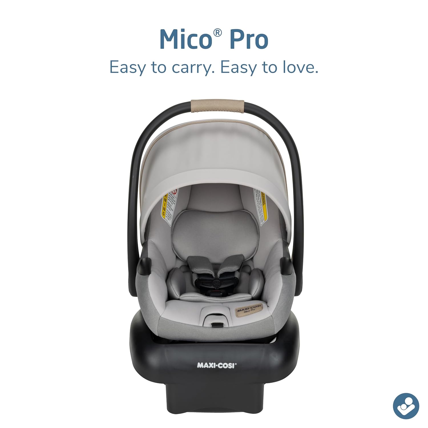 Maxi-Cosi Mico Pro Baby Infant Car Seat, Ventilated Chair Design, Soft Headrest Pad, Easy-Install Latch, Adjustable Belt Guide, 3-Position Base, Stroller-Ready, Fits 4-30 lbs, up to 32 in, SeaDrift
