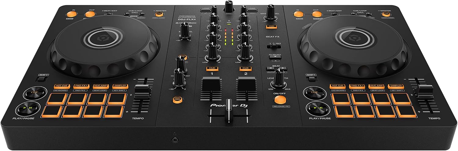 Pioneer DJ DDJ-FLX4 2-deck Rekordbox and Serato DJ Controller - Graphite