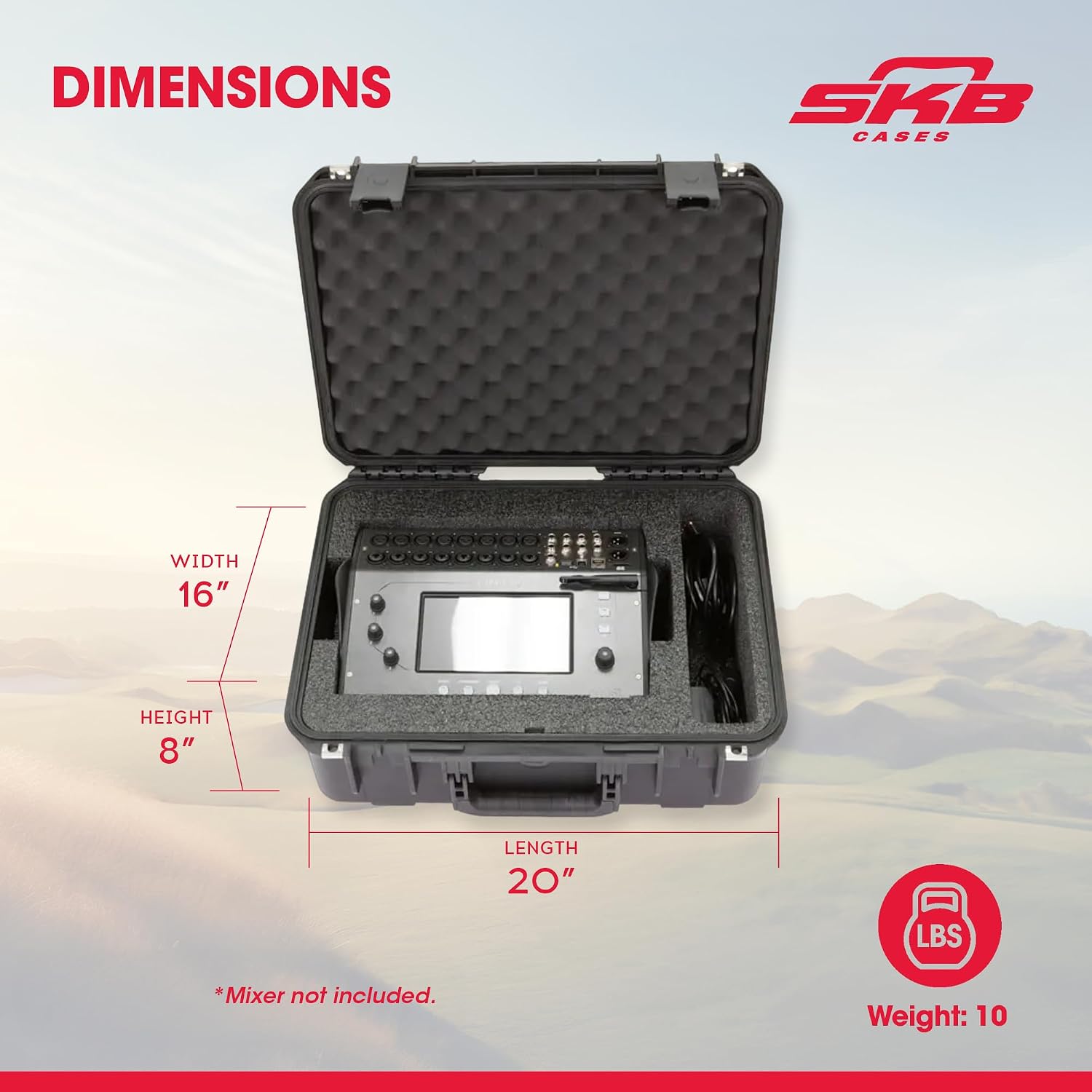 SKB iSeries Allen & Heath CQ-12T or CQ-18T Mixer Waterproof Hard Case, Polypropylene Shell with Custom Foam Interior and Internal Side Pocket