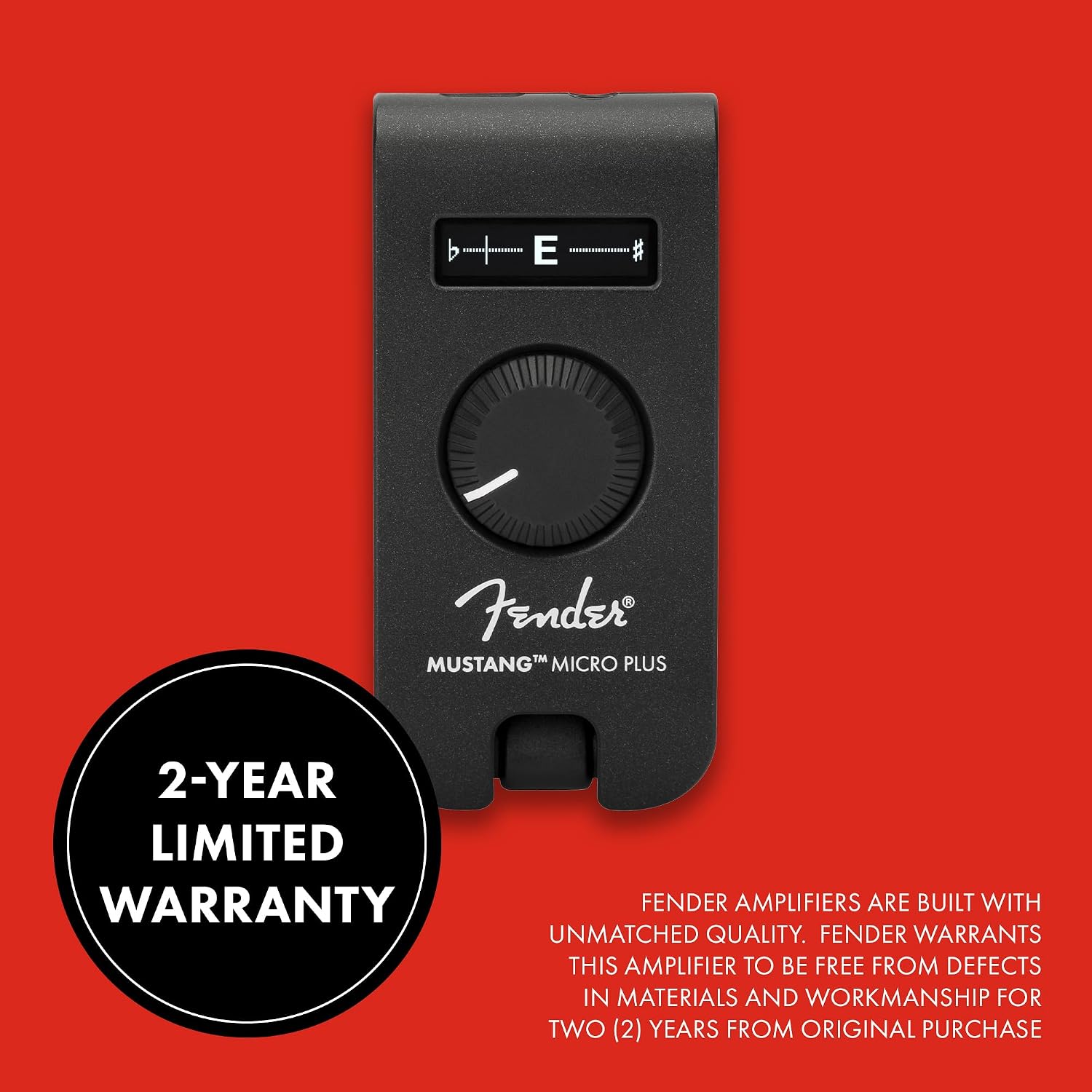 Fender Mustang Micro Plus Headphone Amplifier, Bluetooth Audio Streaming and 50 Amp and Effects Models, with 2-Year Warranty