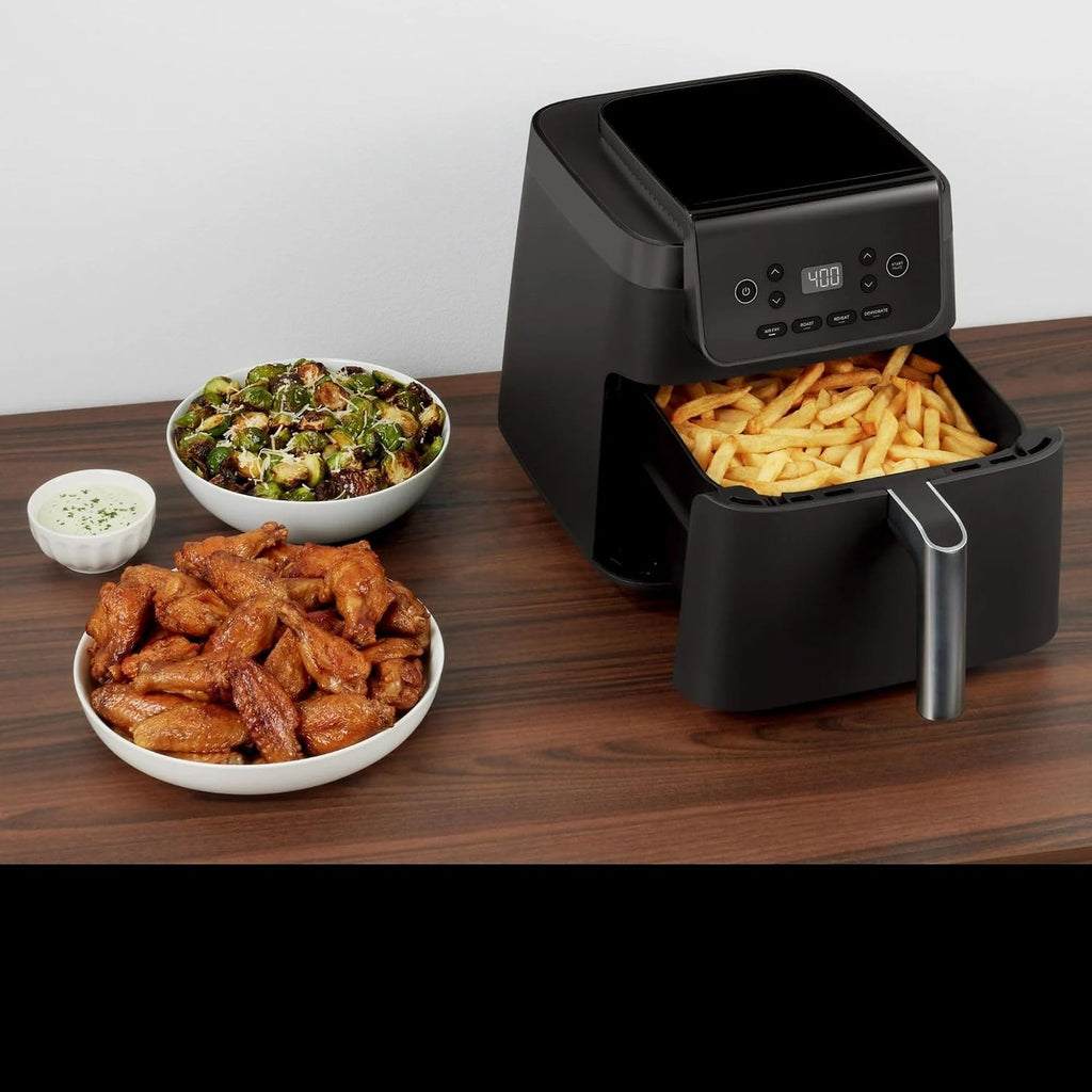 Pro XL Air Fryer, 6.5 Quart Family Size for Quick Meals, 4-in-1 Functions: Air Fry, Roast, Bake, Reheat, with Nonstick Dishwasher-Safe Basket (Black)