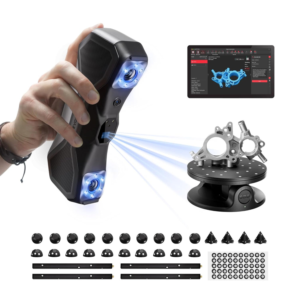 Revopoint MetroX 3D Scanner for 3D Printing, Handheld 3D Printer Scanner Blue Laser Scan, Metrology-Grade Precision 0.01mm for Metal Dark Object, Up to 60fps Speed, Support Windows macOS, Advanced