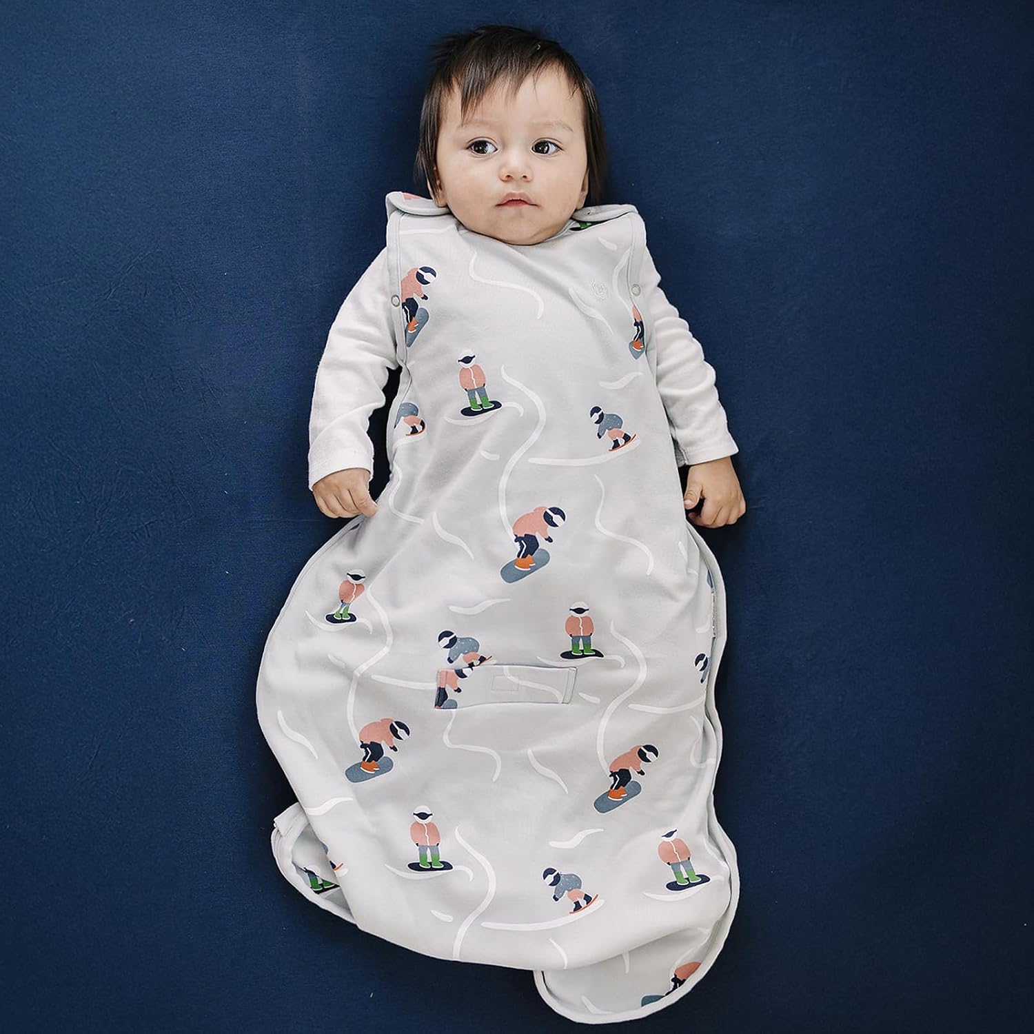 Woolino 4 Season Ultimate Baby Sleep Sack – Merino Wool & Organic Cotton Baby Sleep Bag, Universal Size Wearable Blanket, Adjustable Sleep Sack for Baby 2–24 Months - Snowboarder