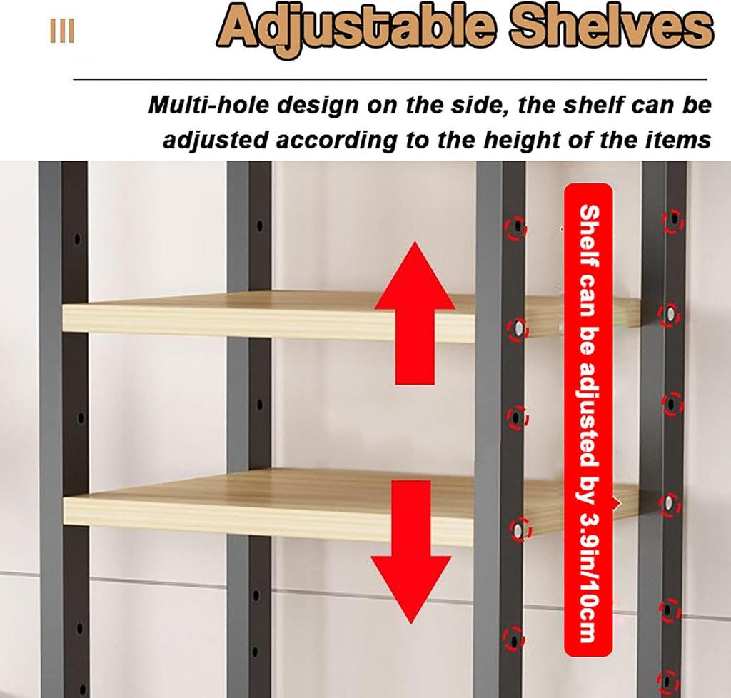 AV Media Stand 5/6/7/8 Tier Movable Record Player DVD CD Audio Rack Tower Holder, Adjustable Media Storage Cabinet, Equipment Console Shelf for Home Office Theater,Black,6 Tier W 19.6″
