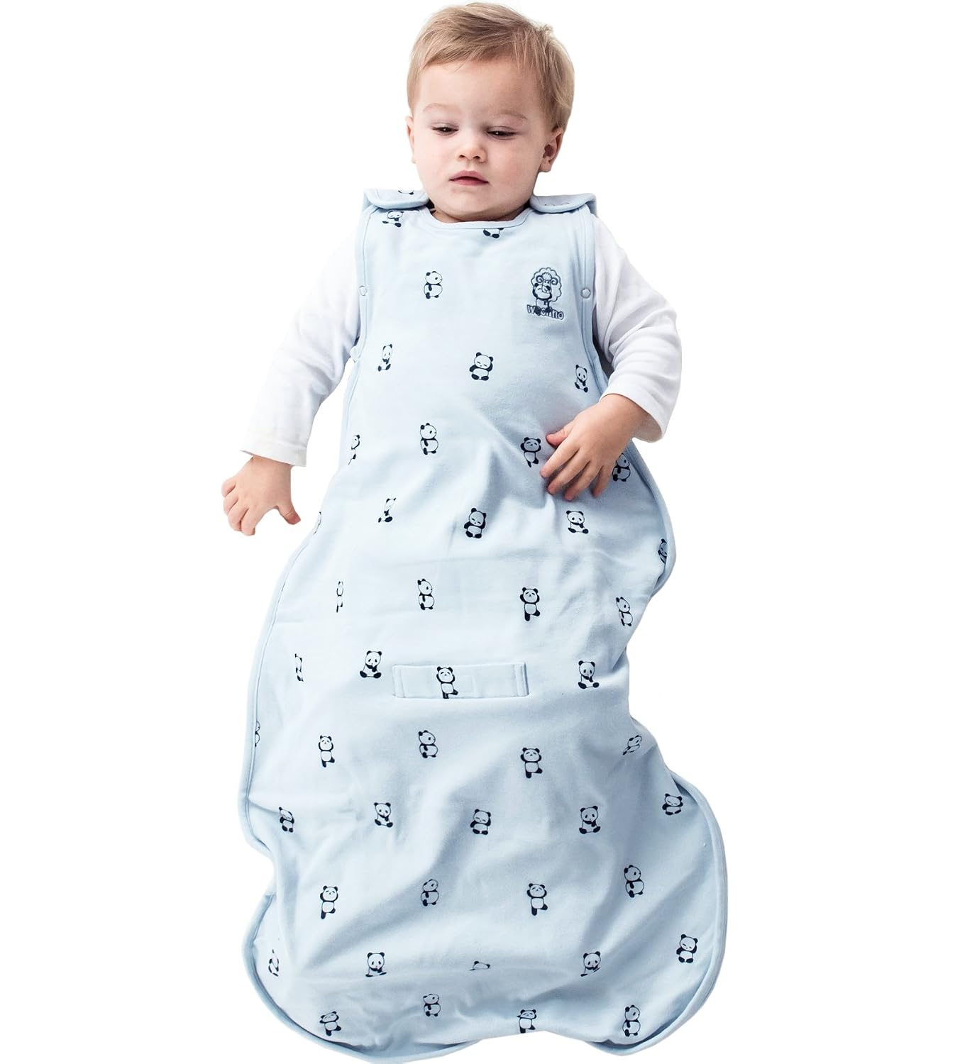 Woolino 4 Season Ultimate Baby Sleep Sack – Merino Wool Baby Sleep Bag, Organic Cotton, Temperature Regulating Wearable Blanket, Adjustable Sleep Sack 2–24 Months, All Season - Panda