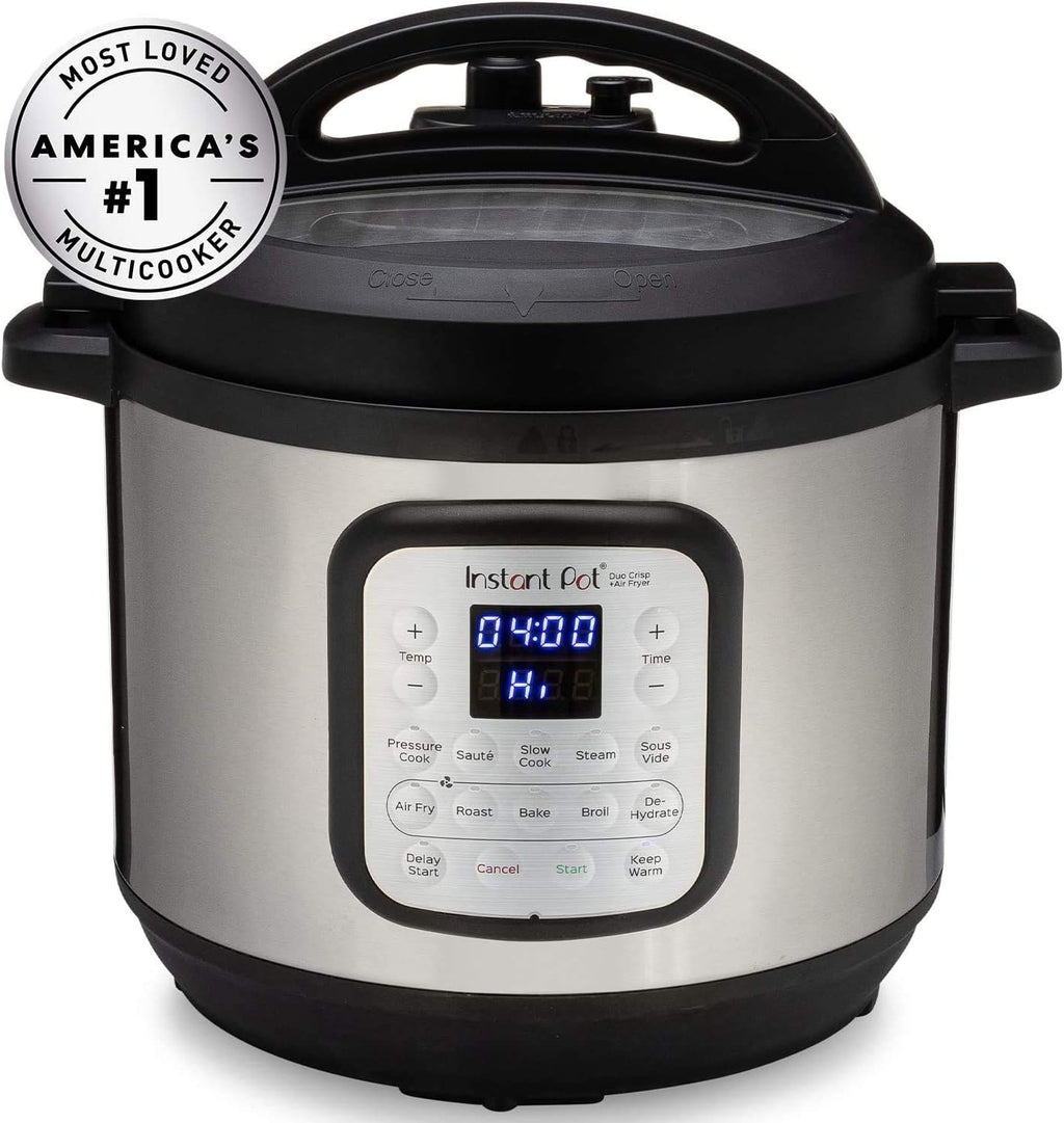 Instant Pot Duo Crisp 11-in-1 Air Fryer and Electric Pressure Cooker Combo with Multicooker Lids that Air Fries, Steams, Slow Cooks, Sautés, Dehydrates, & More, Free App With Over 800 Recipes, 6 Quart